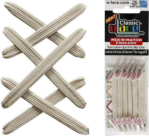 U-Laces Schnürsenkel Classic Mix N Match 6 Stück - elastische Schnürsenkel mit Wiederhaken