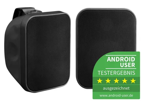 Pronomic OLS-5 BK Paar - Outdoor-Lautsprecher für Garten und Terrasse - Wetterfeste 2-Wege HiFi Lautsprecher mit 80 Watt Peak-Leistung und Schutzart IP56, ideal für Garten, Terrasse oder Restaurant.
