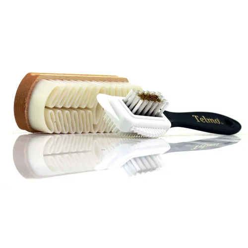 Set Wildlederbürste Raulederbürste Nubukbürste mit Kreppauflage & Messing/Nylon