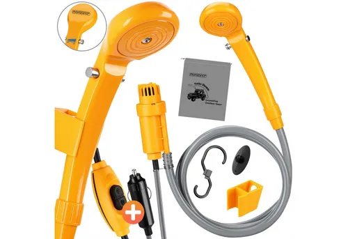 12V Auto-Duschgerät für Haustiere – Elektrische Campingdusche - Praktische und tragbare Campingdusche mit 2 m Schlauch, ideal für Wohnmobile und Outdoor-Aktivitäten. Perfekt für die schnelle Reinigung von Haustieren unterwegs.