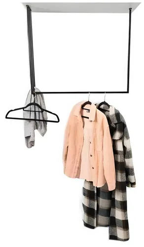M2 Kollektion Garderobe Andorra 8, Hutablage Garderobenstange Metall 80x70x20cm