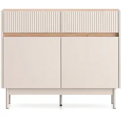Konsimo® Kommode, Creme, Eiche, Holzwerkstoff, 2 Schubladen, 104x85x40 cm, Wohnzimmer, Kommoden & Sideboards, Kommoden