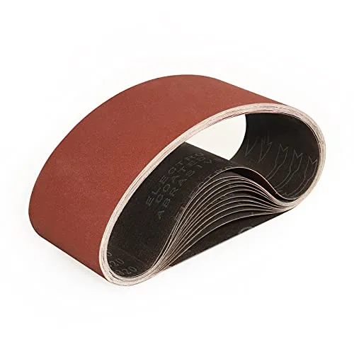 Sruhrak 100 x 610mm schleifband- 12 Stück bandschleifer schleifbänder 320 Körnungen zum Schleifen, Feilen, Schärfen und Entrosten