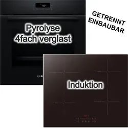Bosch Einbau-Backofen mit Pyrolyse und PKM Induktionskochfeld