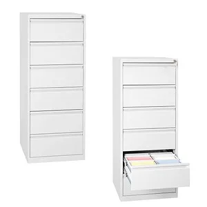 G-Office Karteischrank CIC.6 - 2-bahnig für DIN A5 - Aktenschrank mit 6 voll ausziehbaren Schüben, jeweils 60 kg Traglast, zentralverriegelbar. Ideal für sichere und platzsparende Aufbewahrung von Dokumenten.