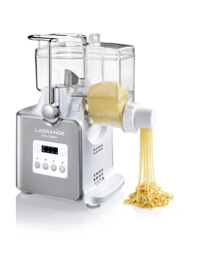 Lagrange 429002 Nudelmaschine - Nudelmaschine mit 6 verschiedenen Formen und Aromatisierungsmöglichkeiten für bunte Teigwaren. Einfach zu bedienen mit LED-Anzeige und automatischen Programmen, ideal für kreative Pasta-Liebhaber!