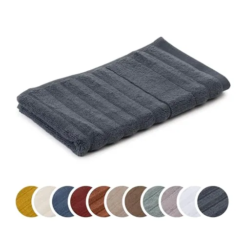 liebling Gästetuch Luxus Bio Baumwolle, Serie Marseille, 770 gr. / m², 30 x 50 cm, Ökotex, 60 Grad, saugstark, schnelltrocknend, Farbe: anthrazit