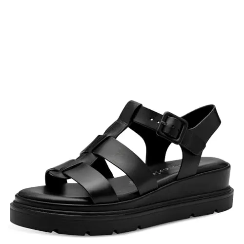 Tamaris Sandalette Damen Bequem schwarz, EU 40 - Wanderschuhe mit hochwertiger Verarbeitung, weicher Decksohle und flacher Sohle für optimalen Komfort und sicheren Halt – ideal für jeden Anlass.