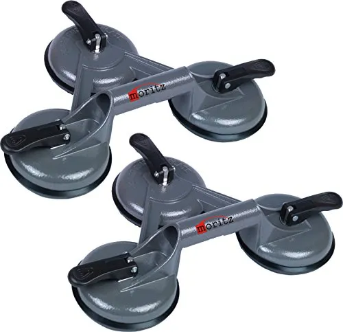 Moritz Aluminium Saugheber Glasheber 120 kg - Saugnäpfe für Materialtransport: Robuster Vakuumheber aus Aluminium mit 3 Saugnäpfen, ideal für sicheres Heben und Transportieren von Glas und anderen glatten Oberflächen.