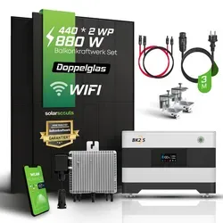 800W Balkonkraftwerk Komplettset (880Wp)