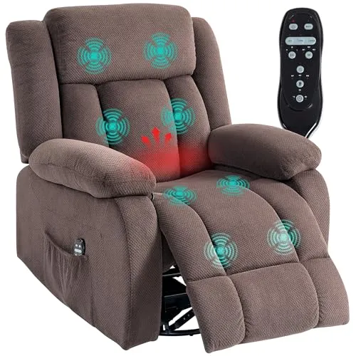 HOMCOM Relaxsessel mit Vibrationsmassage - Massagestühle & Sitzauflagen – Erleben Sie entspannende Massage mit 8 Vibrationspunkten, Heizfunktion und 360° Drehbarkeit für ultimativen Komfort im Wohnzimmer.