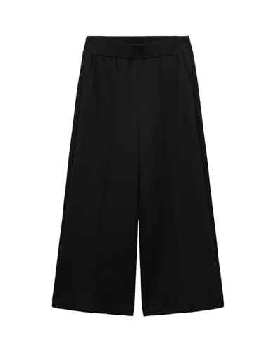 someday Damen Stoffhose | Culotte CURILO Sleek aus Jersey mit Gummibund Black, 34