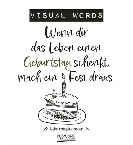 Geburtstagskalender Visual Words: Immerwährender Planer