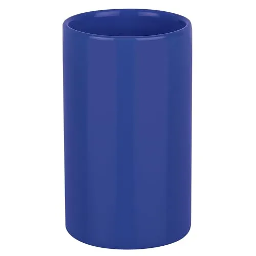 Spirella Zahnputzbecher Zahnbürstenhalter Keramik Tube 7x11,5 cm Blau, Blue