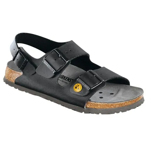 Birkenstock ESD-Sandale Milano Sandale - Wanderschuhe mit ESD-Zertifizierung, ideal für lange Tage auf den Beinen. Das anatomisch geformte Kork-Latex-Fußbett und der breite Fersenriemen sorgen für optimalen Halt und Stabilität.
