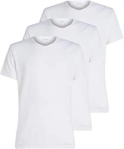 Calvin Klein Herren T-Shirts 3er Pack, Weiß XXL - T-Shirts für Herren, ikonisch und zeitlos mit optimaler Passform, ideal für jeden Anlass und aus hochwertigem Baumwoll-Jersey für hohen Tragekomfort.