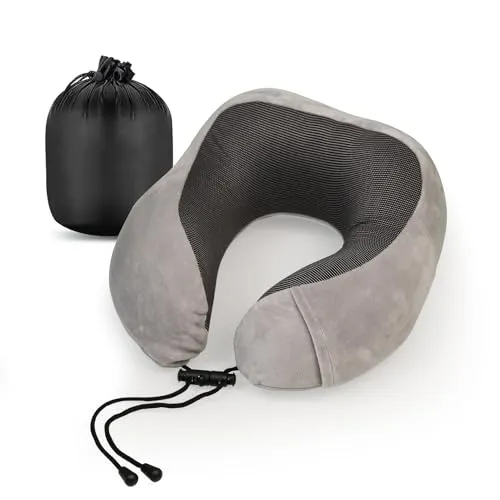 Cozyor Nackenkissen klein & kompakt, mit Memory Foam, verstellbarem Verschluss + praktischer Tasche