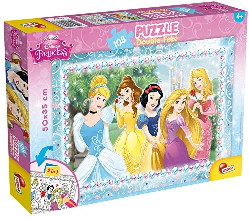 Liscianigiochi 47963 Disney Princess Double face, Disney Prinzessinnen Puzzle 108 Teile