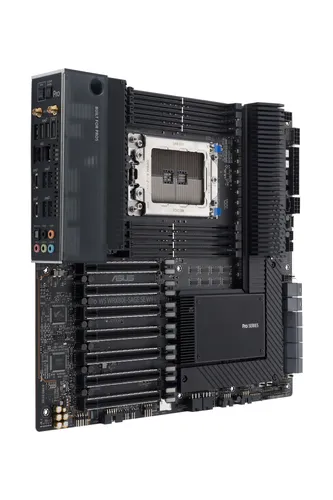 ASUS Pro WS WRX80E-SAGE SE WIFI II Mainboard - E-ATX, 8x DDR4-Speicherunterstützung für maximale Leistung in Workstations, ideal für Grafikdesign und 3D-Rendering