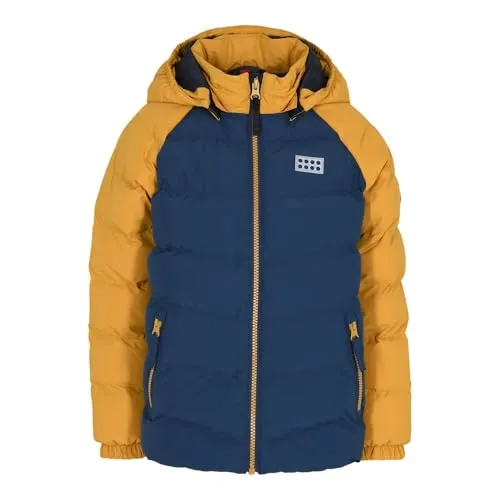 LEGO Wear LWJIPE 704 Winterjacke für Jungen - Dunkelblaue Pufferjacke mit abnehmbarer Kapuze, winddicht und atmungsaktiv, ideal für kalte Tage dank 3000 mm Wassersäule und Bionic Finish ECO-Imprägnierung.