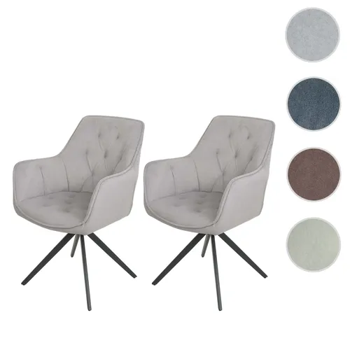 Mendler 2er-Set Esszimmerstuhl HWC-L80, drehbar mit Armlehne - Stühle für Esszimmer, 180° drehbar mit Autoposition für höchsten Komfort. Hochwertige Polsterung und elegantes Design für ein stilvolles Ambiente.