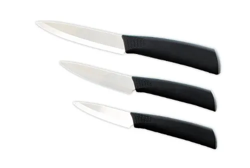 Rosenstein & Söhne Keramikmesserset: 3er-Set: Schäl-, Obst- und Universal-Keramikmesser (Keramikküchenmesser, Messerset Keramik, Schal)