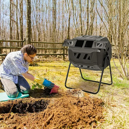 160L Trommel-Komposttonne mit interner Belüftung - Praktische 160L Komposttonne für effektive Abfallverwertung im Garten. Drehbar und einfach zu nutzen, sorgt für optimale Belüftung und schnellen Kompostierungsprozess.
