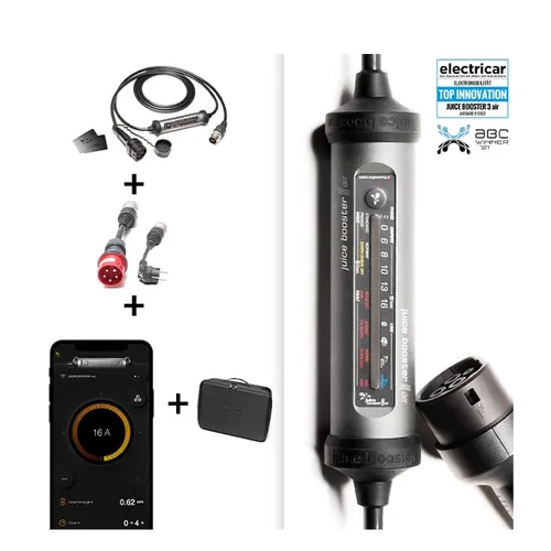 Juice Wallbox Booster 3 air Basic Set - 11 kW 16A 400V, App-fähig mit RFID und 4,8 m Kabel für sicheres und flexibles Laden von Elektrofahrzeugen