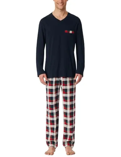 Schiesser Herren Schlafanzug lang - Nightwear Set - Schlafanzüge für Herren, aus hochwertiger Baumwolle für optimalen Komfort und ein angenehmes Schlafklima.