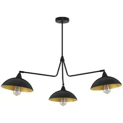 Nova Luce Pendelleuchte MIRBA – Dänisches Design - Pendelleuchte mit 3 schwenkbaren Armen, dimmbar und in elegantem Schwarz-Gold, ideal für stilvolle Wohnräume. Verleihen Sie Ihrem Zuhause zeitlose Schönheit.