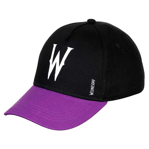 Wednesday W-Kinderkappe, Schwarz - Einheitsgröße mit 55cm Umfang, aus Baumwolle und Polyester für optimalen Tragekomfort