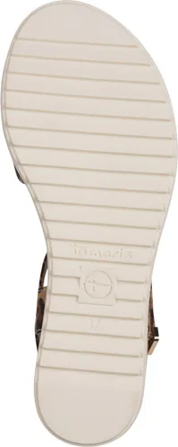 Tamaris Sandalette Damen Vegan Bequem braun, EU 39 - Wanderschuhe mit TOUCH-IT Funktion für optimalen Tragekomfort, weichem Fußbett und stilvollem Keilabsatz - ideal für jeden Tag!
