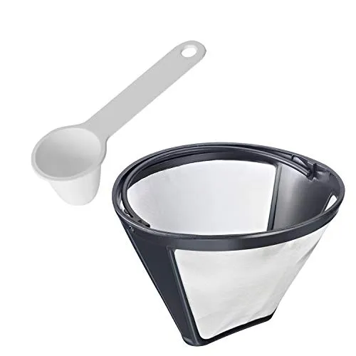 Westmark Kaffee-Set 2tlg., Dauerfilter Gr. 4 und Kaffee-Dosierlöffel für 6 g Kaffee, Kunststoff/Rostfreier Edelstahl, Weiß/Silber/Schwarz, 244322E6