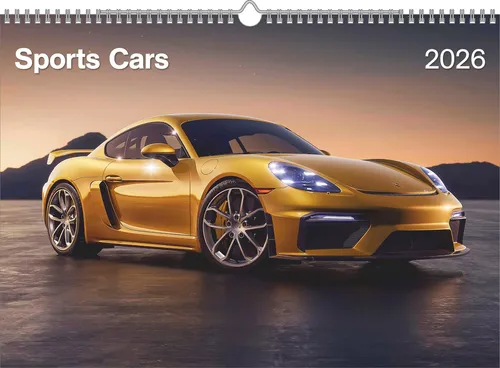 Sports Cars 2026 - Wandkalender für Auto-Liebhaber - Wandkalender im Format 42x29,7 cm mit beeindruckenden Fotos der besten Luxus-Sportwagen. Ideal für Autoliebhaber und als Geschenk.