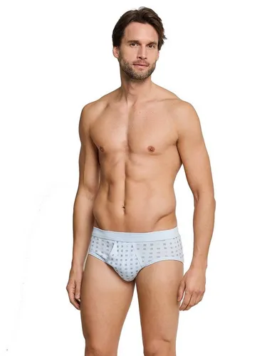 Schiesser Herren 2 Pack Sportslip mit Eingriff - Herren-Slips, 2er Pack in angenehm weicher Feinripp-Qualität mit elastischem Bund und grafischem Alloverprint für höchsten Tragekomfort.