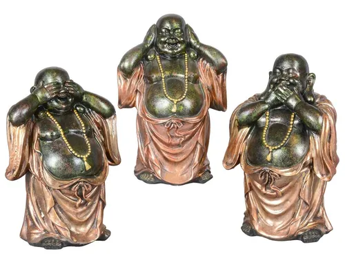 Dekoration Buddha / Figur / Skulptur / Buddha Set 3-tlg. aus Polyresin, 19cm