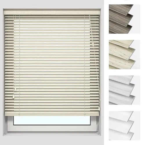 Victoria M. Kaya Holzoptik Jalousie 70 x 130 cm, Einfache Montage - Edle Holzoptik trifft auf moderne PVC-Technologie – robust, pflegeleicht und ideal für jeden Raum. Mit 35 mm breiten Lamellen für individuelle Lichtregulierung und Sichtschutz. Inklusive Montagematerial für eine unkomplizierte Installation.