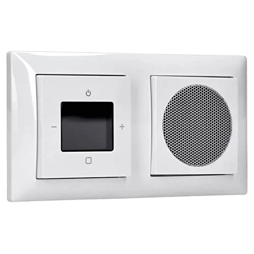 Busch-Jaeger Komplett-Set Unterputz UP DAB+ Radio 8215 U-101 Busch-balance SI Alpinweiß Lautsprecher 8223 U Abdeckung Zentralscheibe 8253-914 8252-914-101 2-fach Rahmen 1722-914