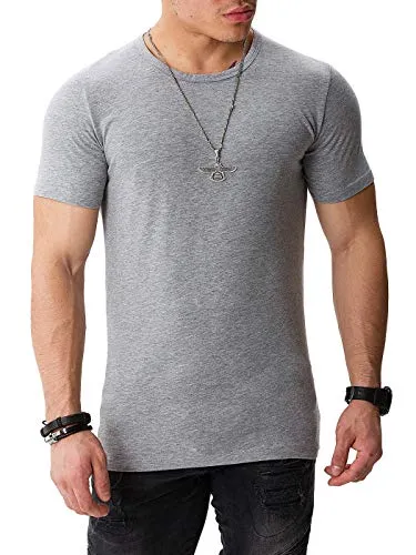Yazubi Herren T-Shirts Mythic - Sommer Rundhals-Ausschnitt graues Slim Fit - Moderner Männer Tshirt melang, Grau (Dapple Gray 163907), M
