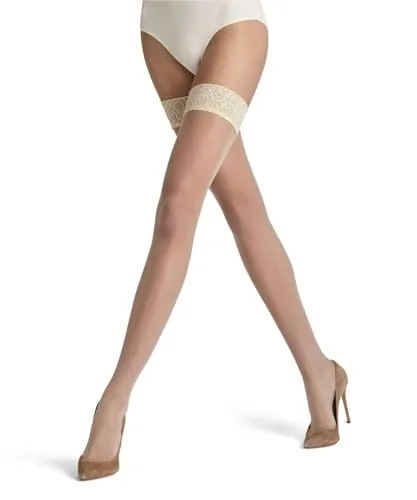 FALKE Damen Stay-Ups Shelina 12 DEN in weiß von FALKE