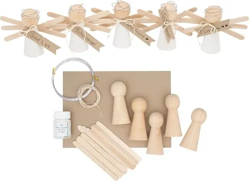 VBS Bastelset Schutzengel 5 Stk. verspielte Engel DIY Bastelzubehör Kreativset Engel Engelform Bastelengel