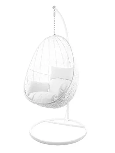 Kideo® Komplettset Hängesessel mit Gestell & Kissen - Hängesessel für Indoor & Outdoor, komplett mit Gestell und Kissen. Genießen Sie Ihren Urlaub zu Hause mit diesem stilvollen, belastbaren Hängesessel bis 120 kg.