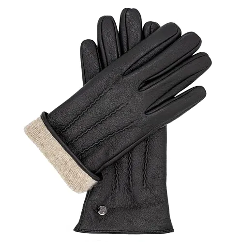 Hand Gewand by Weikert JESS - Damen Lederhandschuhe aus Ziegenleder - Elegante Damenhandschuhe mit warmer Kaschmir-Wolle Fütterung, ideal für kalte Tage und Touchscreen-fähig. Hergestellt aus robustem Ziegenleder von einer deutschen Traditionsmarke.