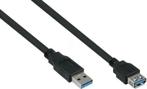 kabelmeister USB3.0 Verläng. A St.-A Bu. UL schwarz 1m