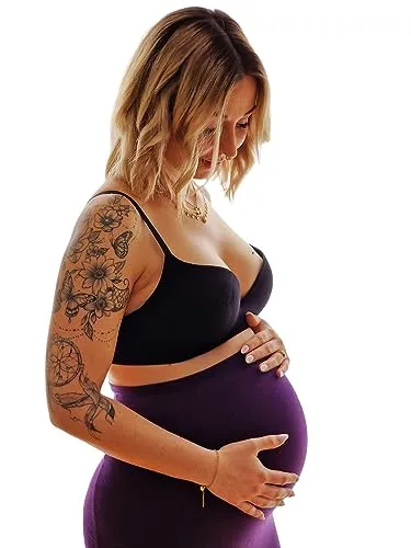 myEphelia® 4in1 Bonding-Top - von unserer Hebamme entwickelt – Bauchband -Shirtverlängerung - StillTop- aus weichem Mikro-Modal (vegan & LenzingTM Modal) (L/XL, Lila)