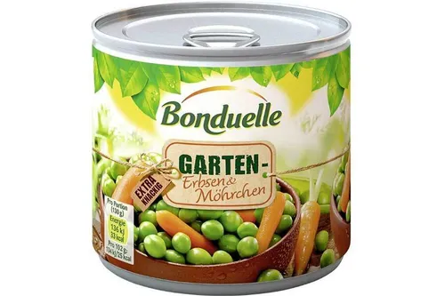 Bonduelle Garten Erbsen mit Möhrchen frisch in der Dose 400g