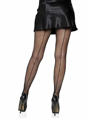 Leg Avenue Netzstrumpfhose mit Naht Plus Size, 1 Stück