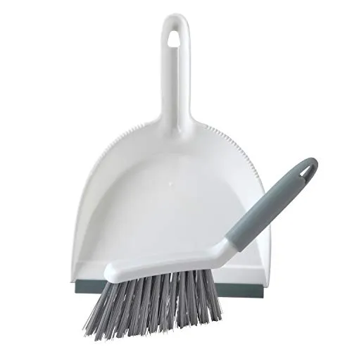 Beldray LA082664UFEU7 antibakterielles handfeger und Schaufel, Klein Besen mit weichen kratzfrei Borsten, Kehrschaufel mit Gummilippen, platzsparendes Kehrbürste mit Kehrschaufel, Kompaktbauweise