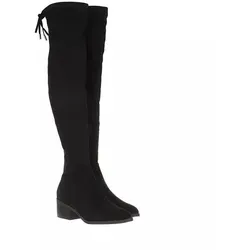 Steve Madden Overknee Stiefel - Schwarz - 40 - Modische Langschaftstiefel mit Blockabsatz und schmal zulaufender Zehenkappe. Der praktische Innenreißverschluss sorgt für einfachen Einstieg. Perfekt für trendige Outfits und ein echter Hingucker!