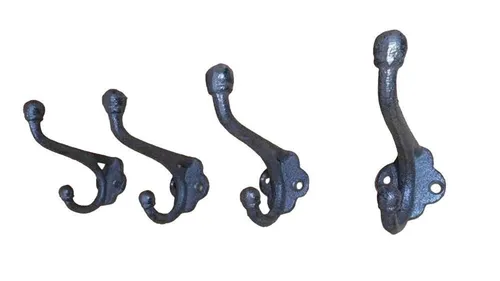 Deko-Impression Doppelhaken Haken-Set 4er Set stabile Doppelhaken Gusseisen Wandhaken Landhausstil, (4-St)